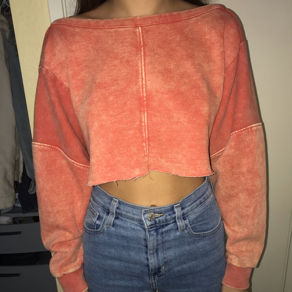 Orange cropped sweater